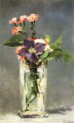 Edouard Manet Carnations and Clematis in a Crystal Vase oil painting image